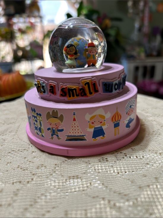 Disney Other - Disney Parks “It’s a Small World” Musical Snow Globe On a Tiered Pink Base